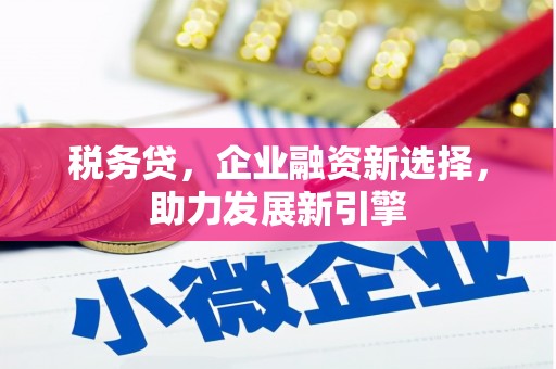 同仁税务贷，企业融资新选择，助力发展新引擎