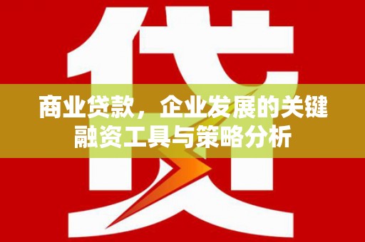 同仁商业贷款，企业发展的关键融资工具与策略分析
