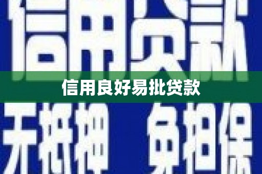 同仁信用良好易批贷款